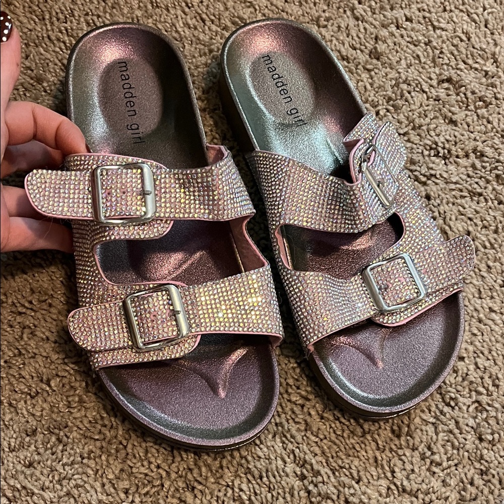 Madden girl purple rhinestone sandals